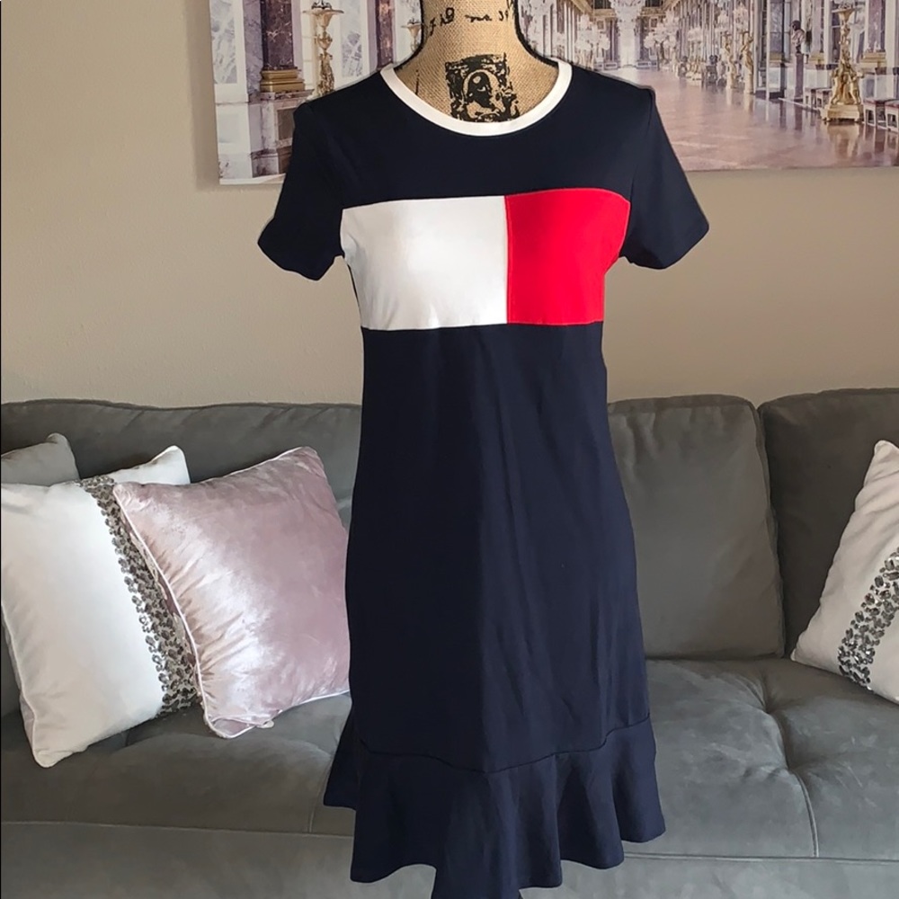 Tommy Hilfiger ruffled hem tshirt dress!